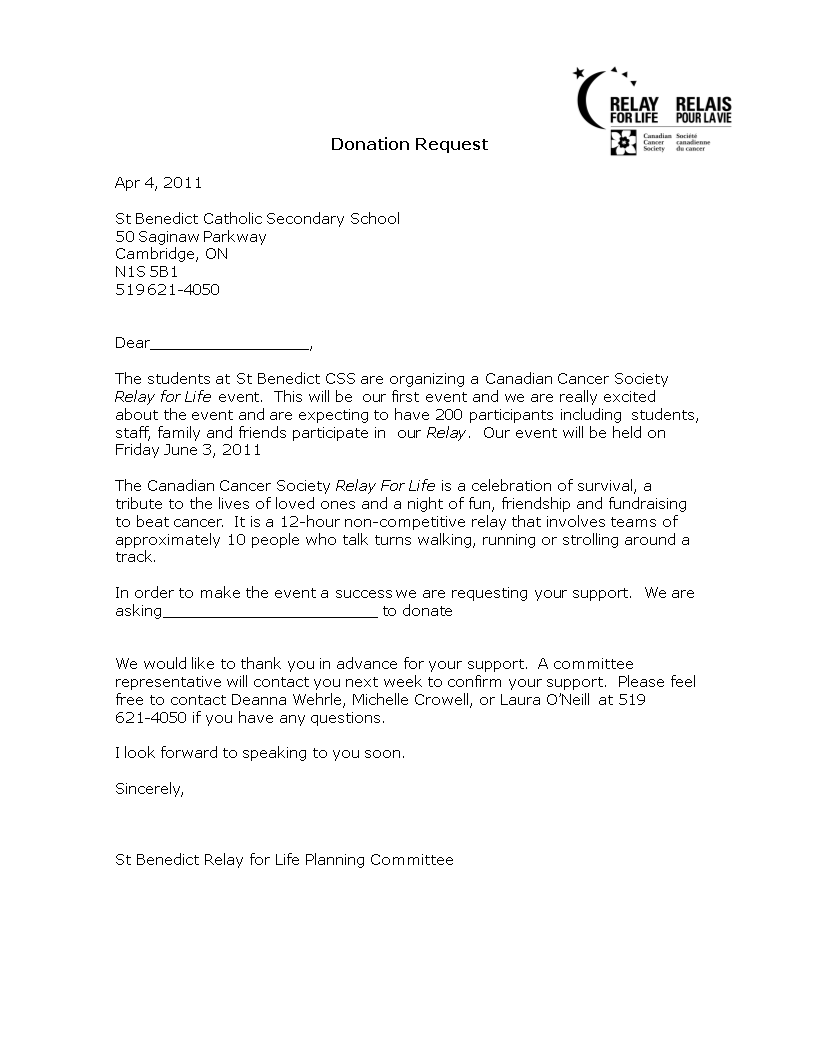 Sample Donation Request Letter For School Templates At 