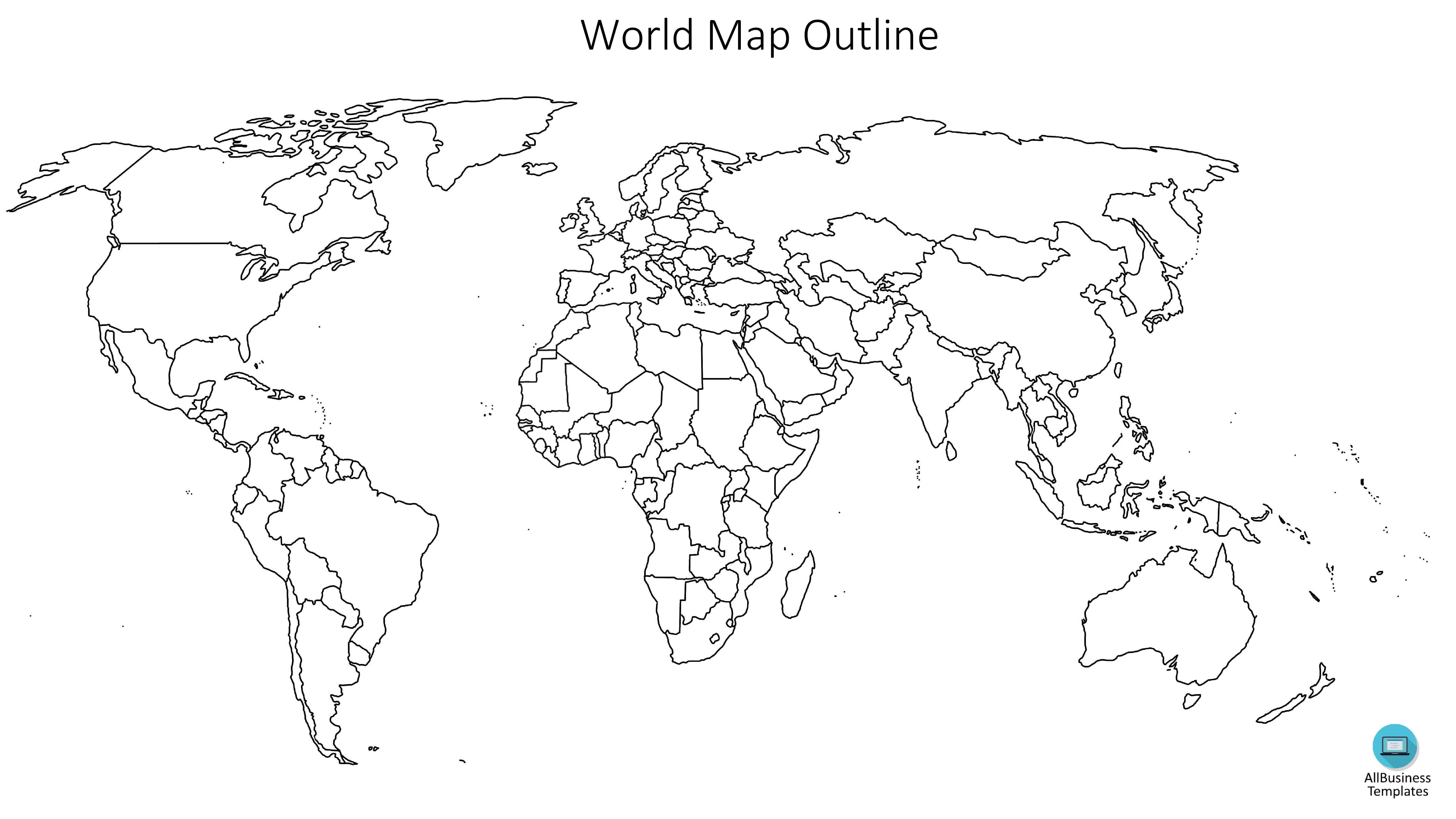 simple world map outline with countries