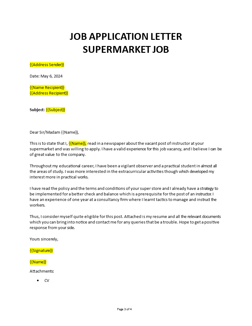 short application letter for a cashier