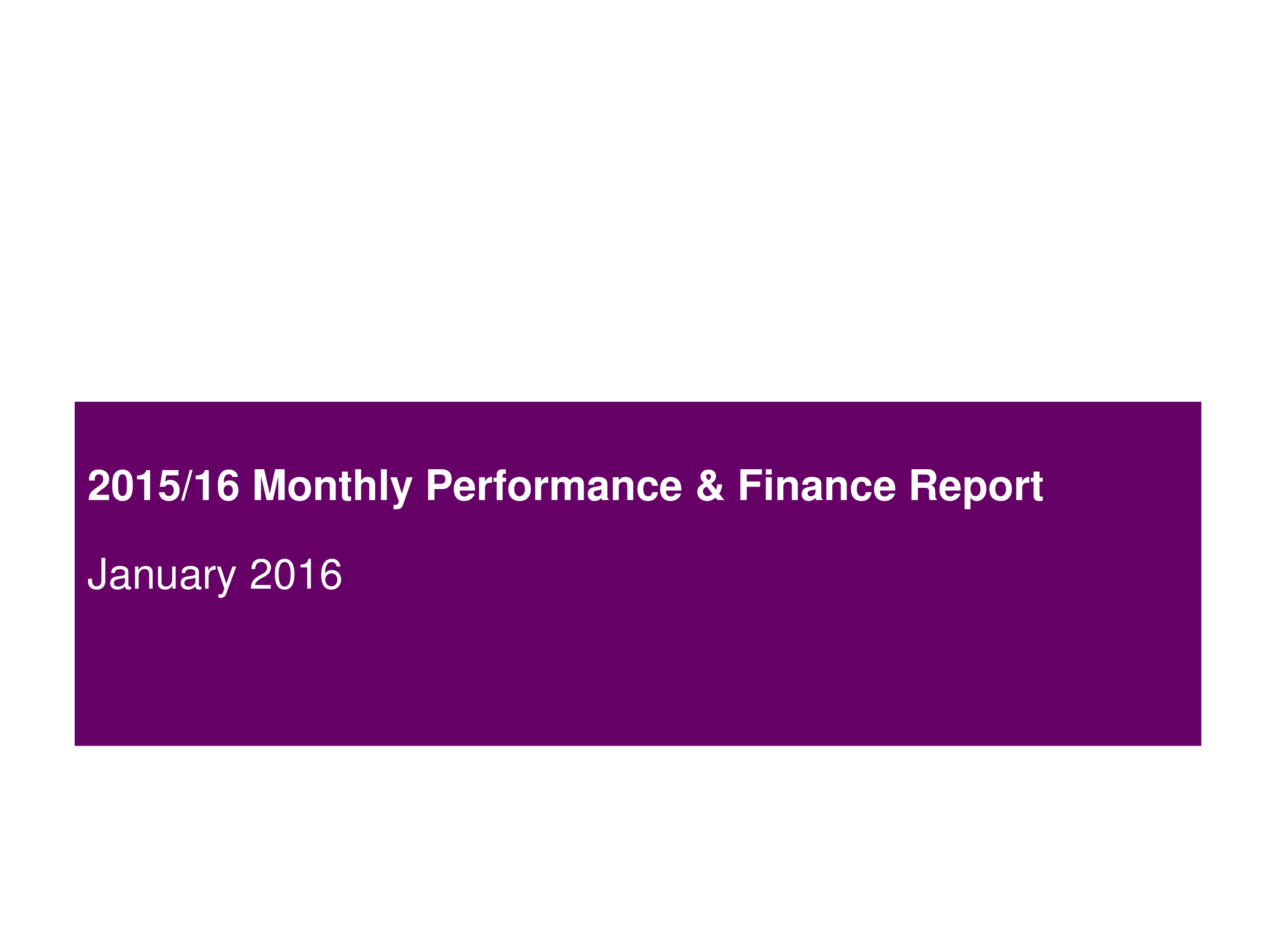 Monthly Performance Report main image
