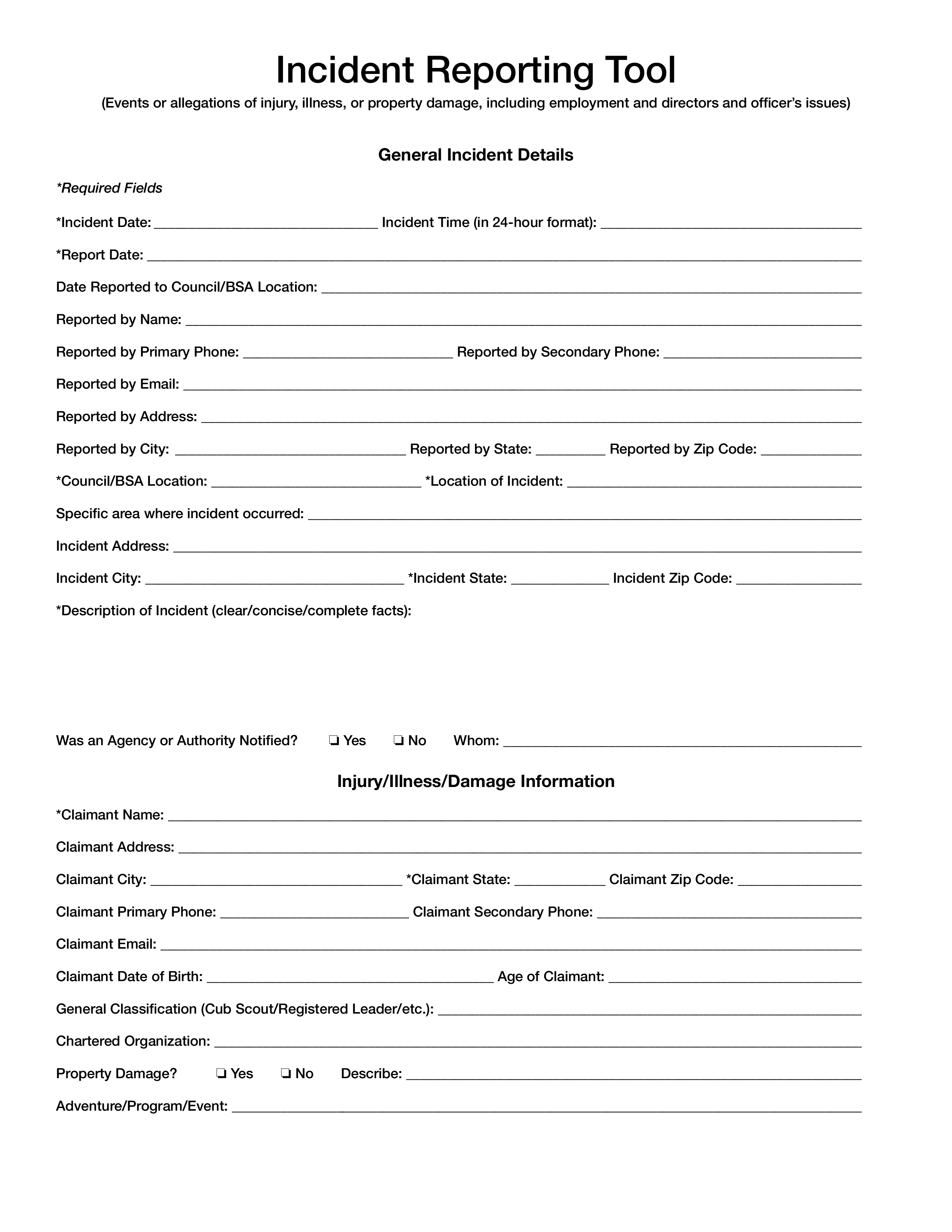 Gratis Incident Dossiering Tool