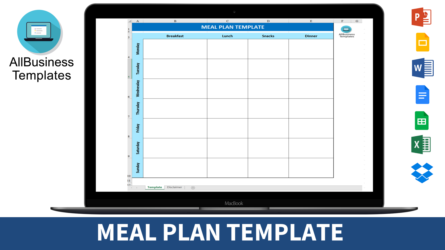 printable weekly meal calendar plantilla imagen principal