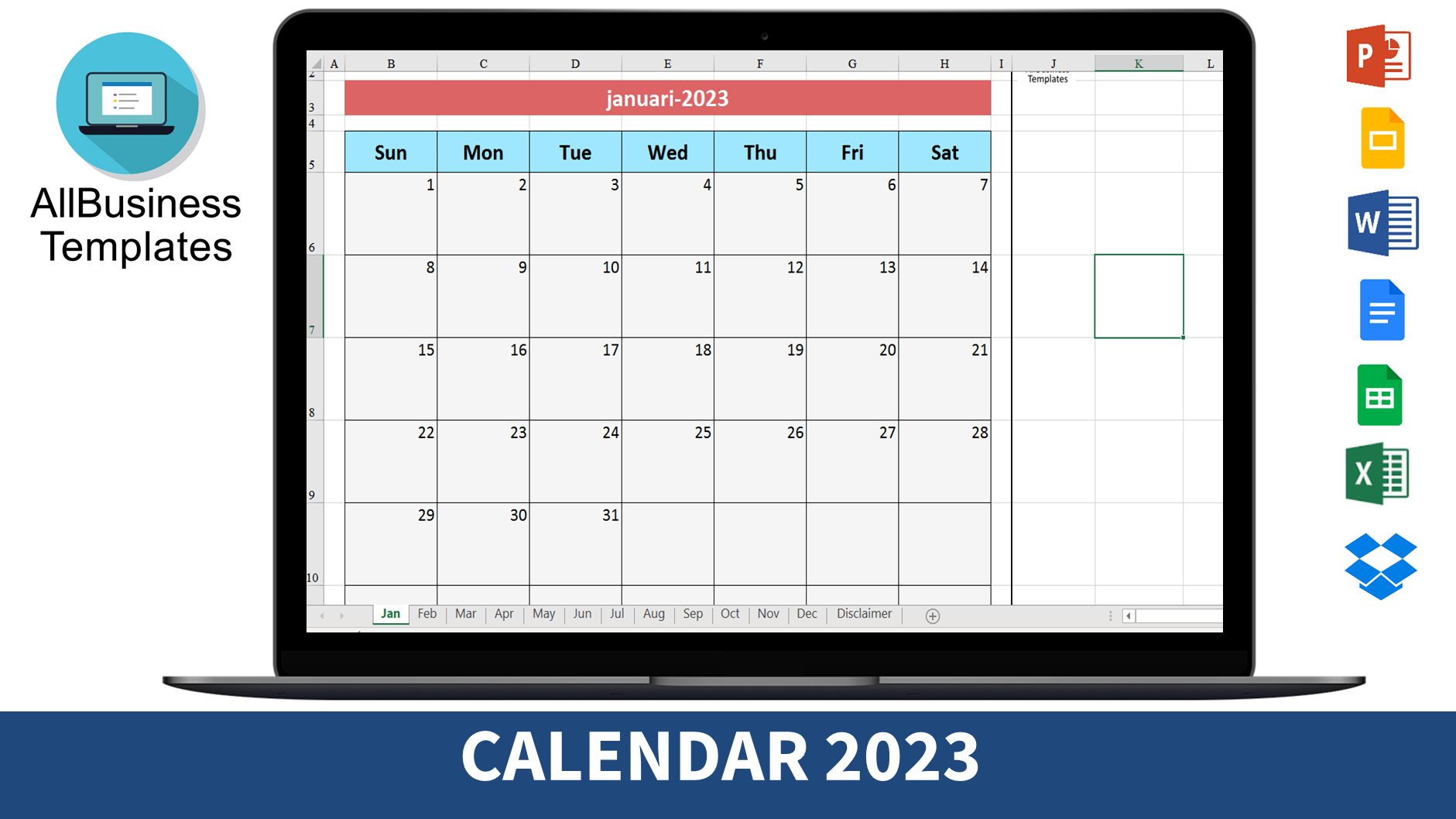 blank calendar 2023 voorbeeld afbeelding 