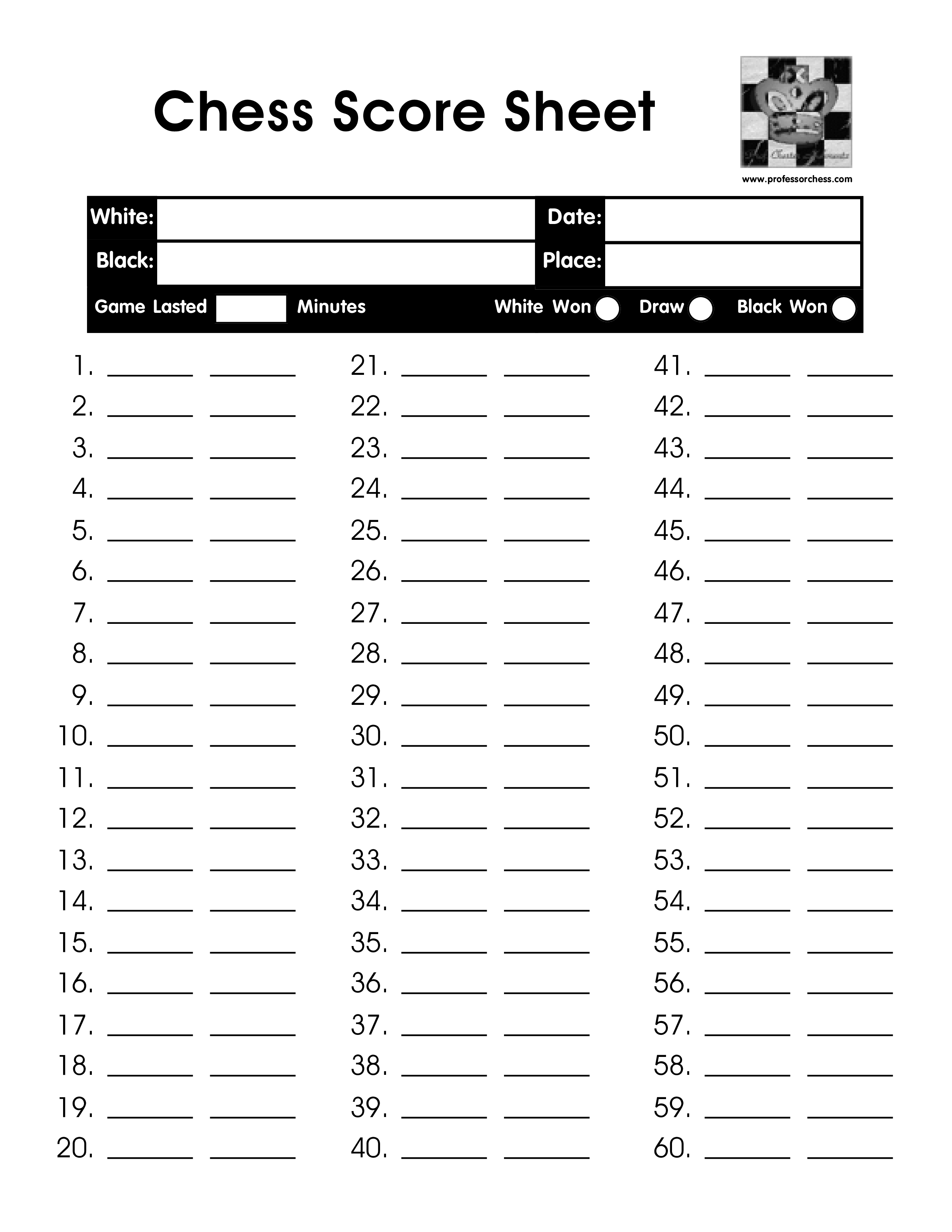 Chess Notation Template