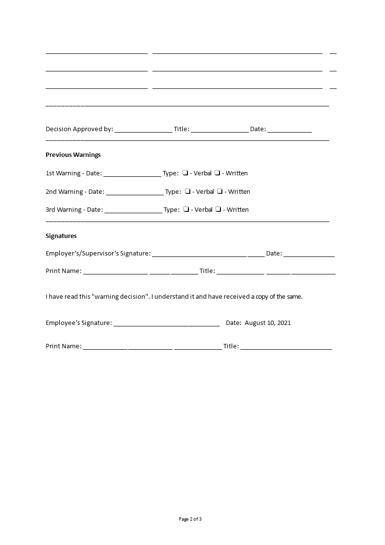 Disciplinary Action Form | Templates at allbusinesstemplates.com