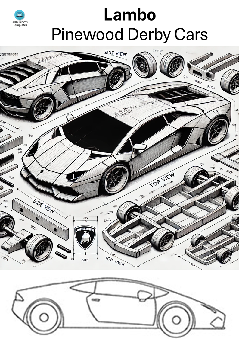 lamborghini pinewood derby car template