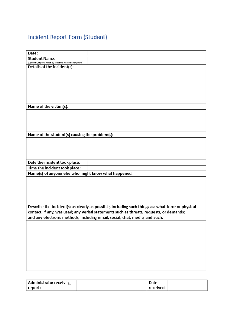 School Incident Report Templates At Allbusinesstemplates