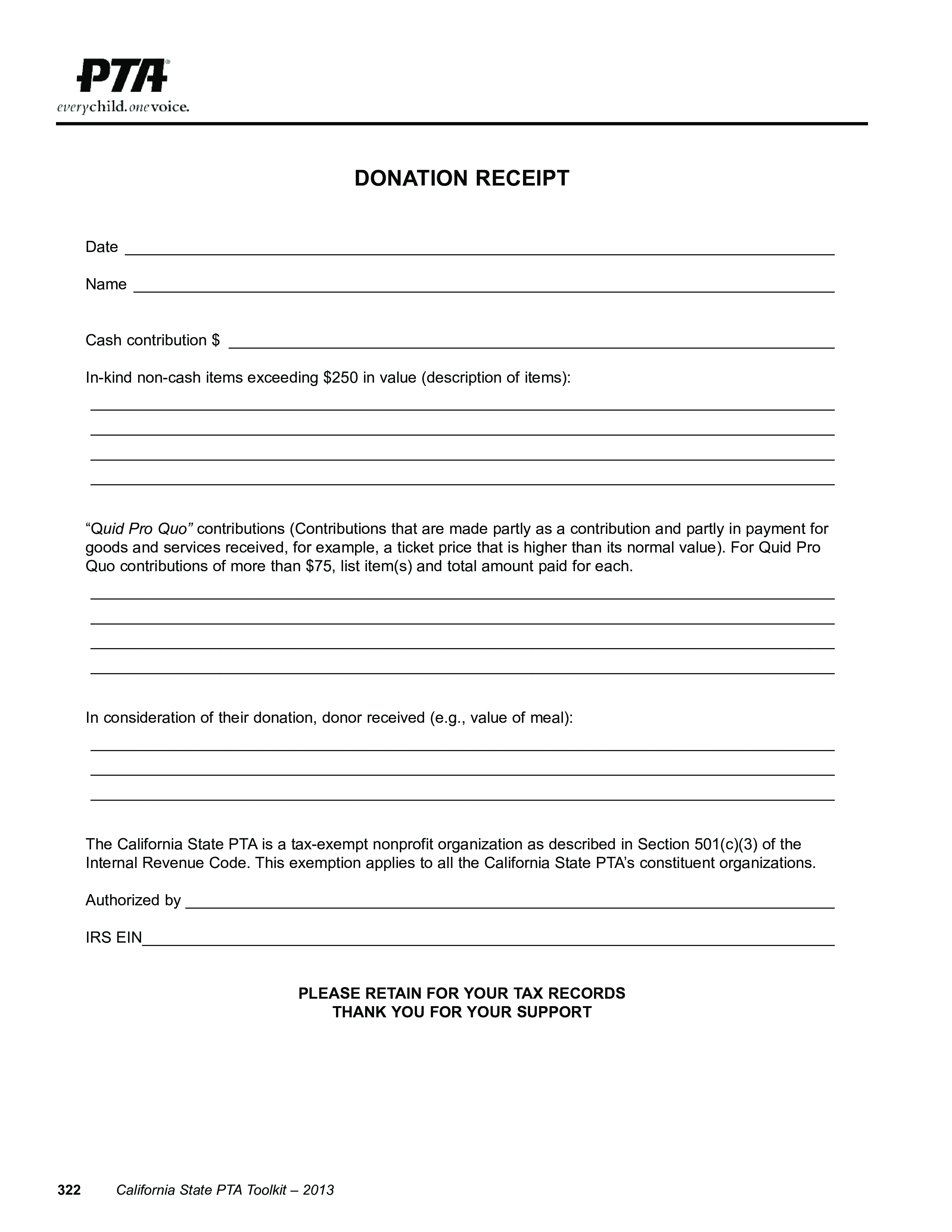 Sample Non Profit Donation Templates at