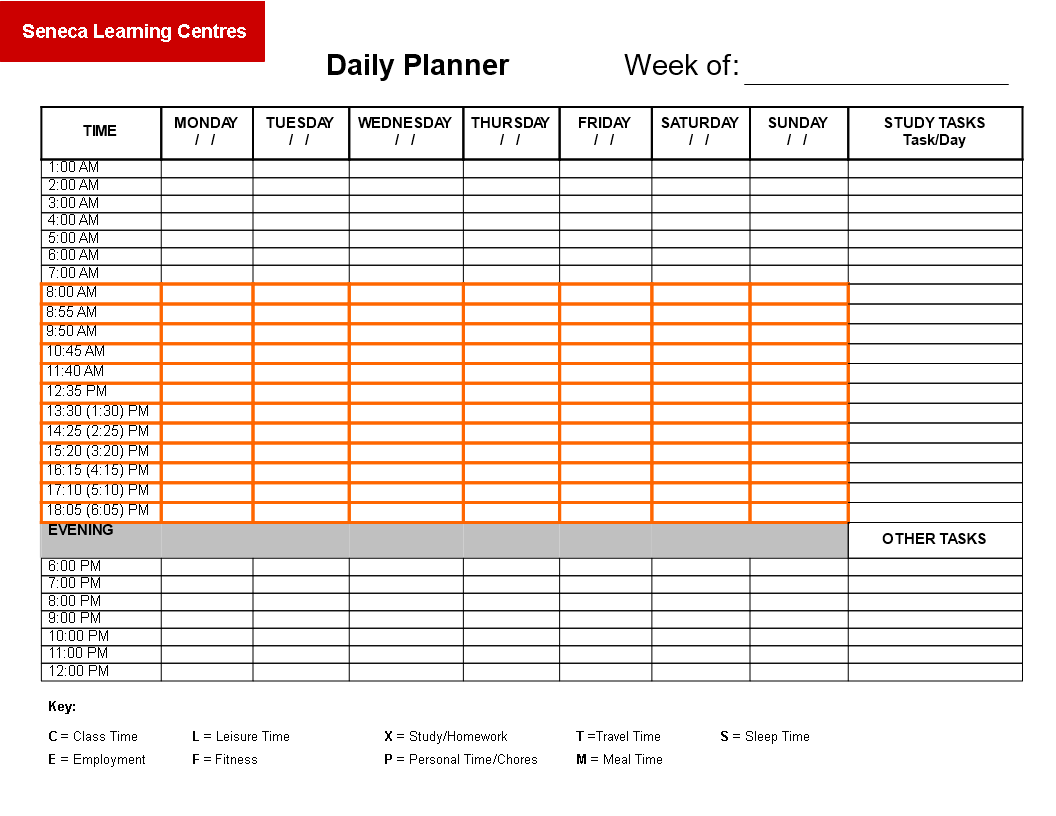  Weekly Daily Planner Printable Templates At Allbusinesstemplates