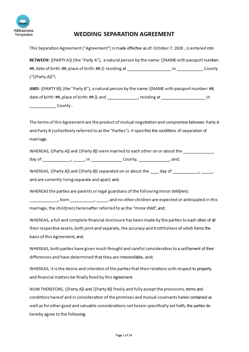  Simple Employee Separation Agreement Template 