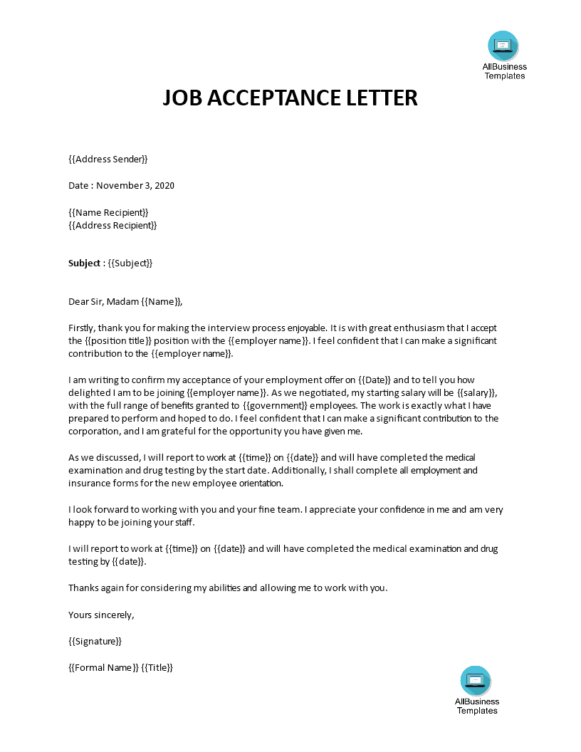 Templates Of How To Reply A Email Letter Of A Job Offer Email