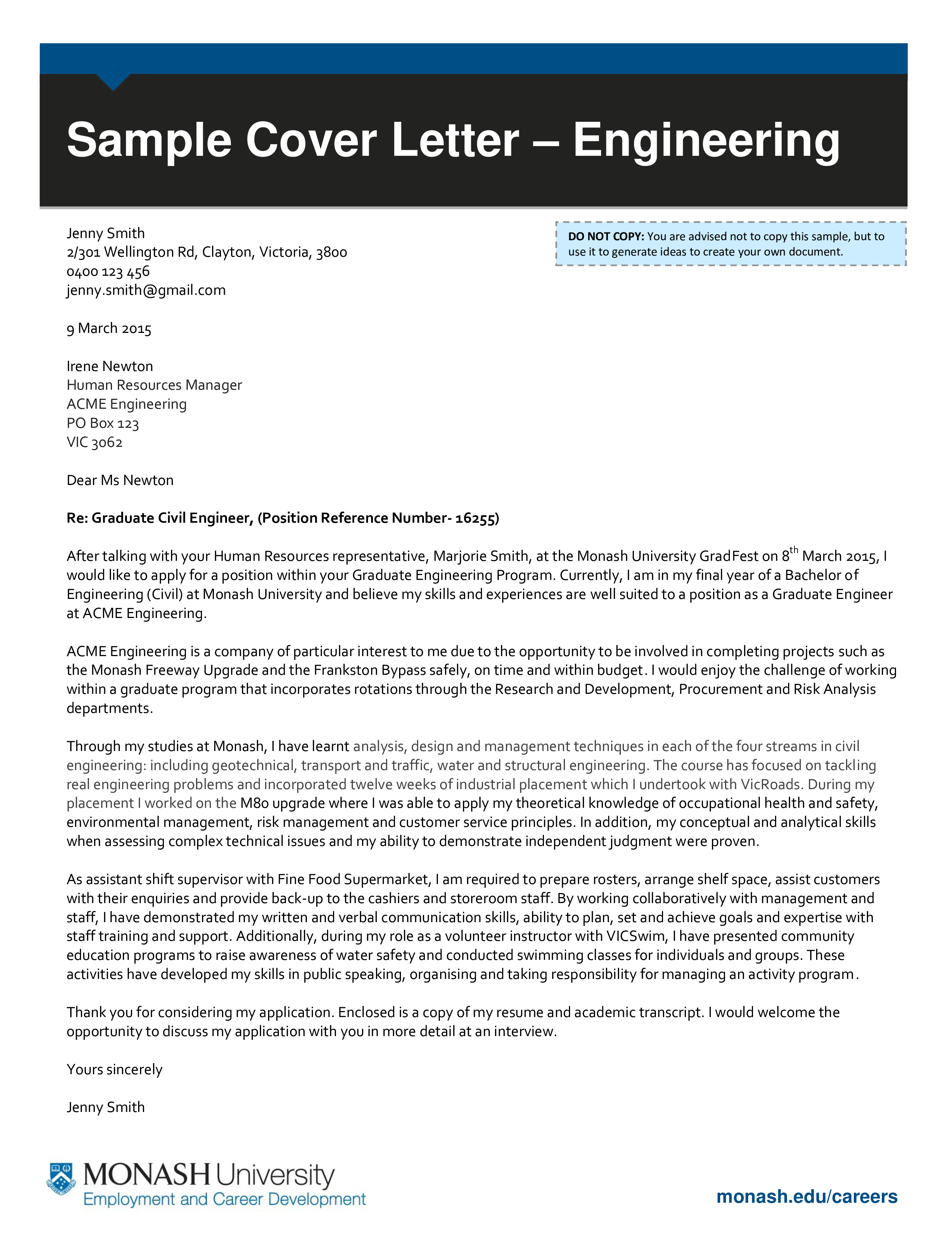 Engineering Resume Cover Letter Sample Templates At 