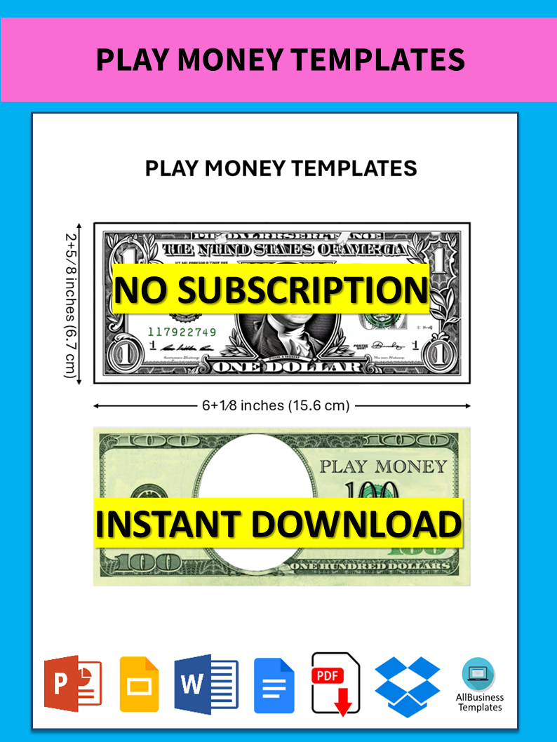 Play Money template 模板