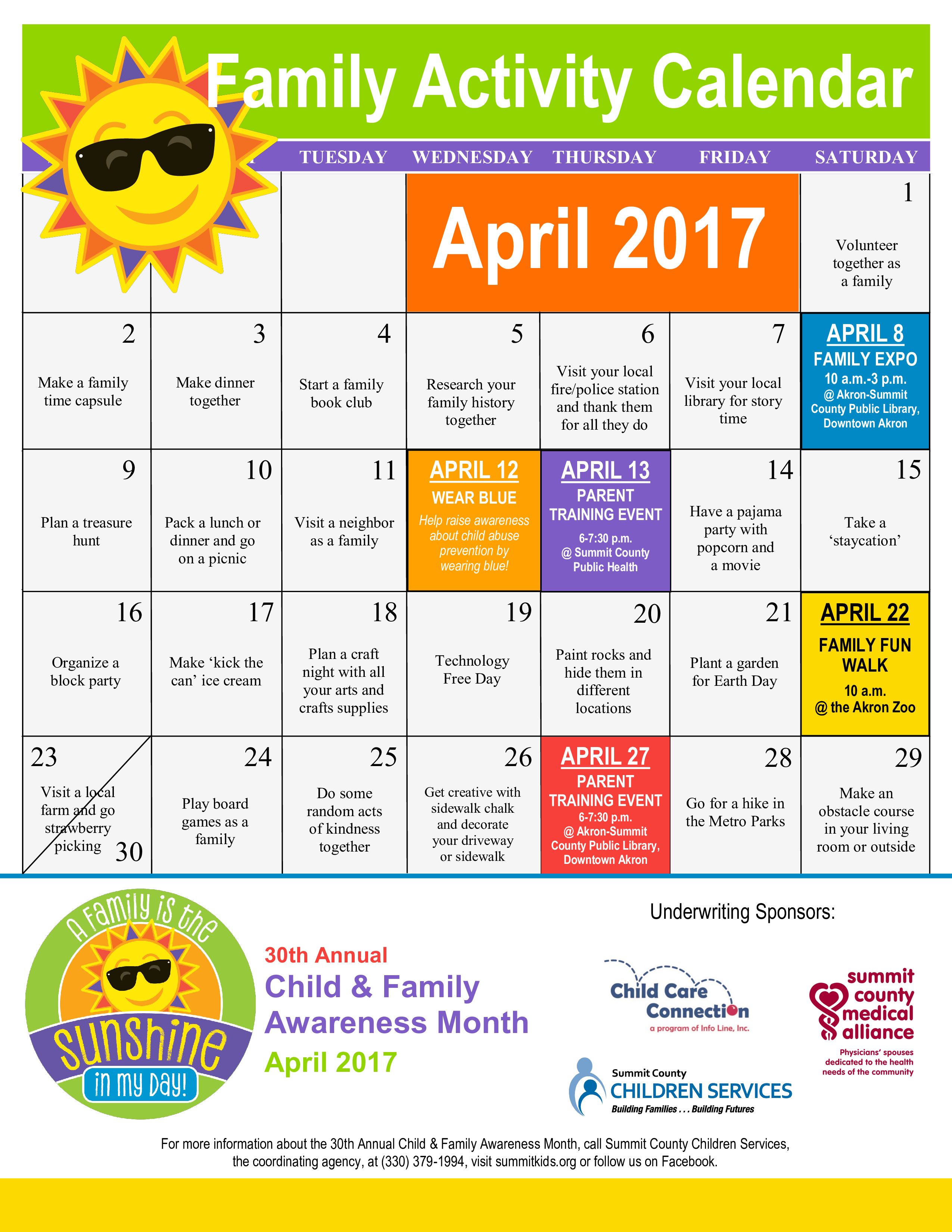 Family Activity Calendar Templates at allbusinesstemplates com