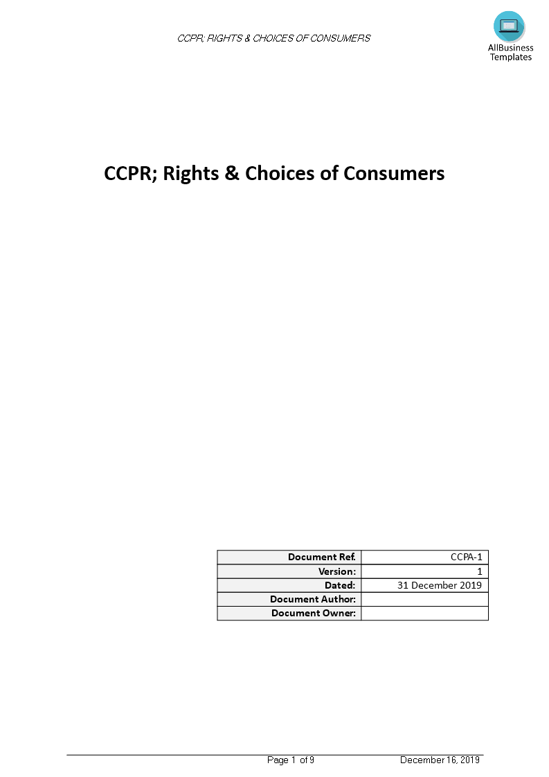 ccpa rights and choices form plantilla imagen principal