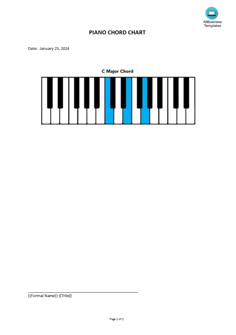 Piano Chord Chart | Templates at allbusinesstemplates.com