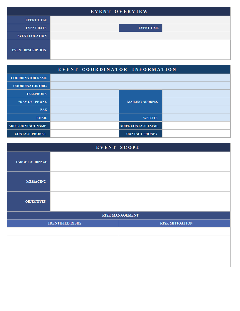 event proposal template excel spreadsheet | Templates at ...