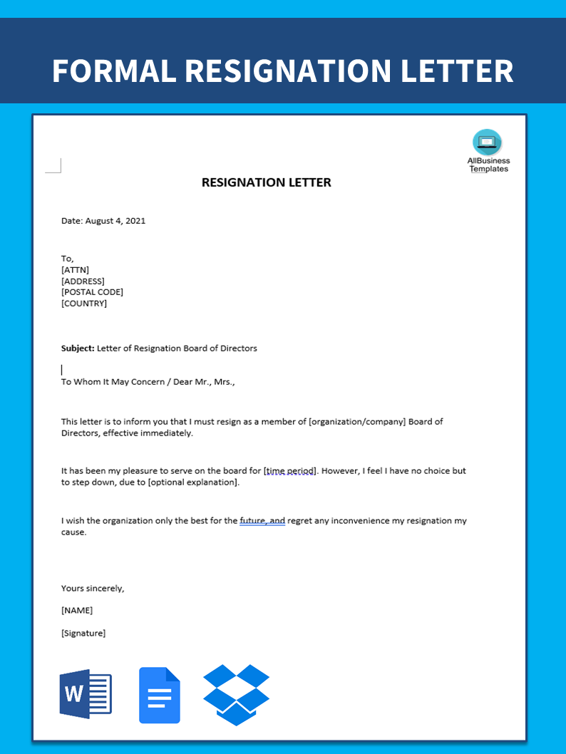 Letter Of Resignation Board Of Directors Sample Gratis   38395039 2f6d 4f13 82ba Ab0acb94bd4d 