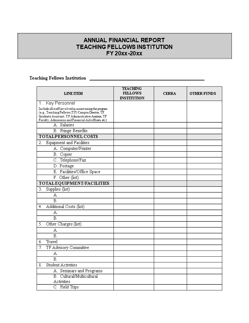 Annual Financial Report Template Templates At Allbusinesstemplates