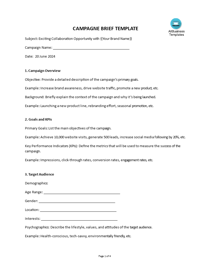 Campaign Brief template main image