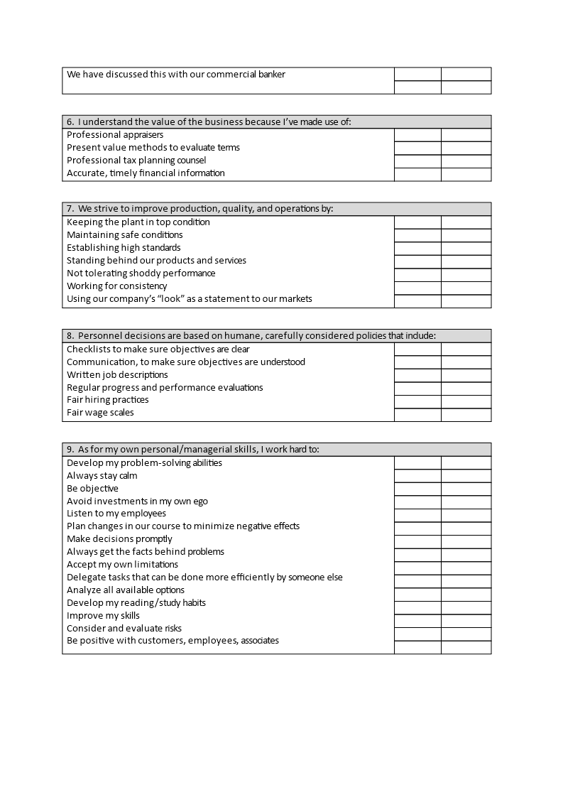 Worksheet Evaluating Management Performance | Templates at ...