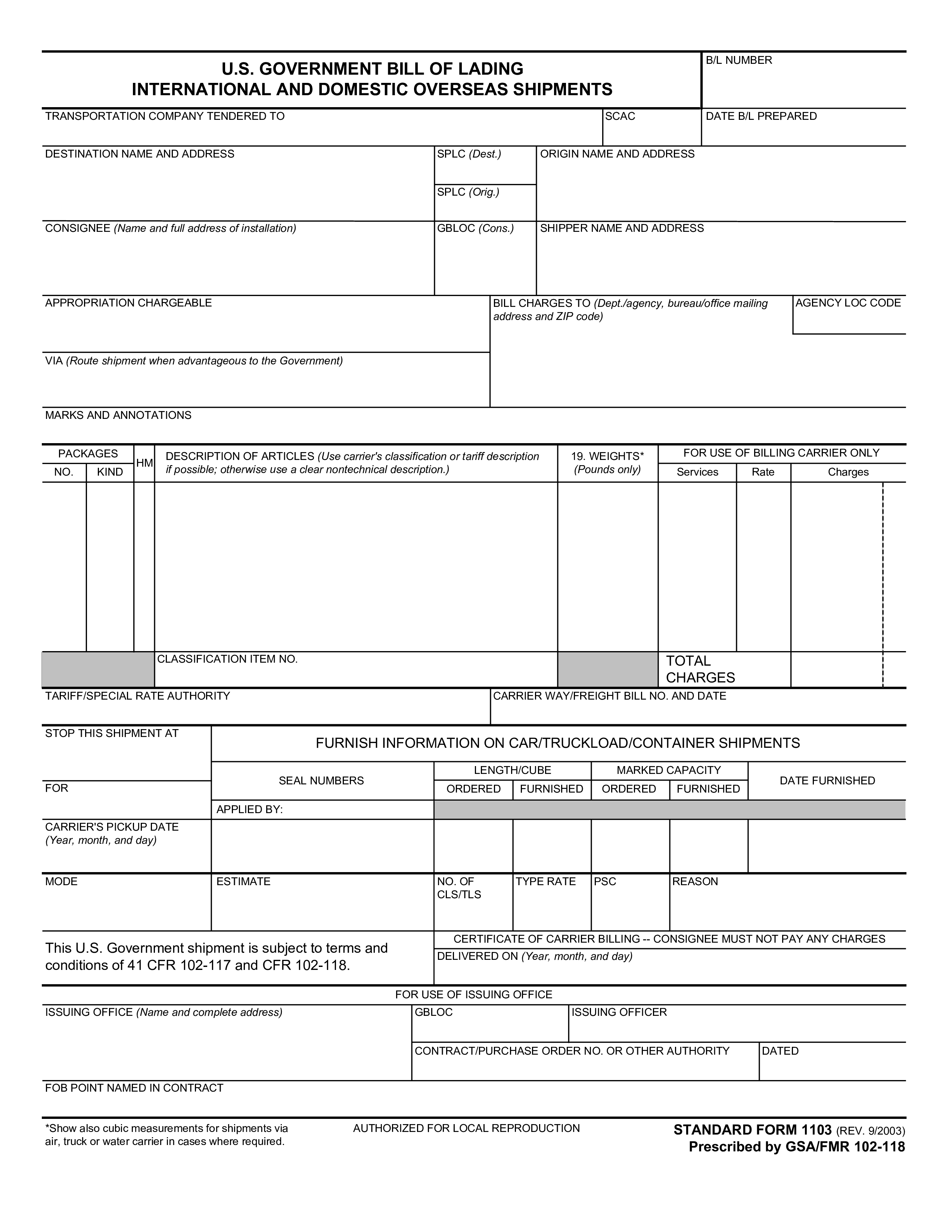 Bill of Lading Voorbeeld main image