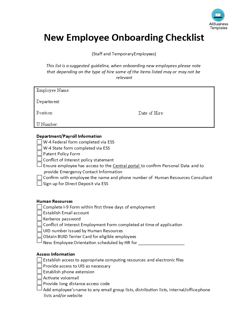 Welcome Letter To New Employee Best Of Free Boarding Checklists And Images