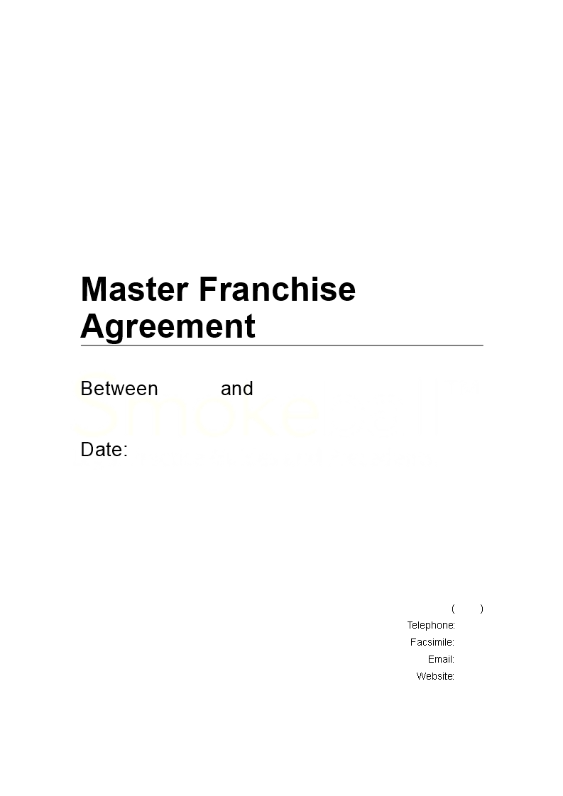 Master Franchise Agreement 模板