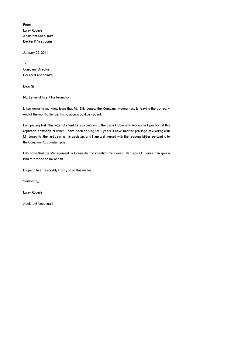 application letter for government promotion
