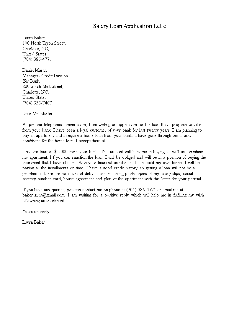 example of loan application letter to boss