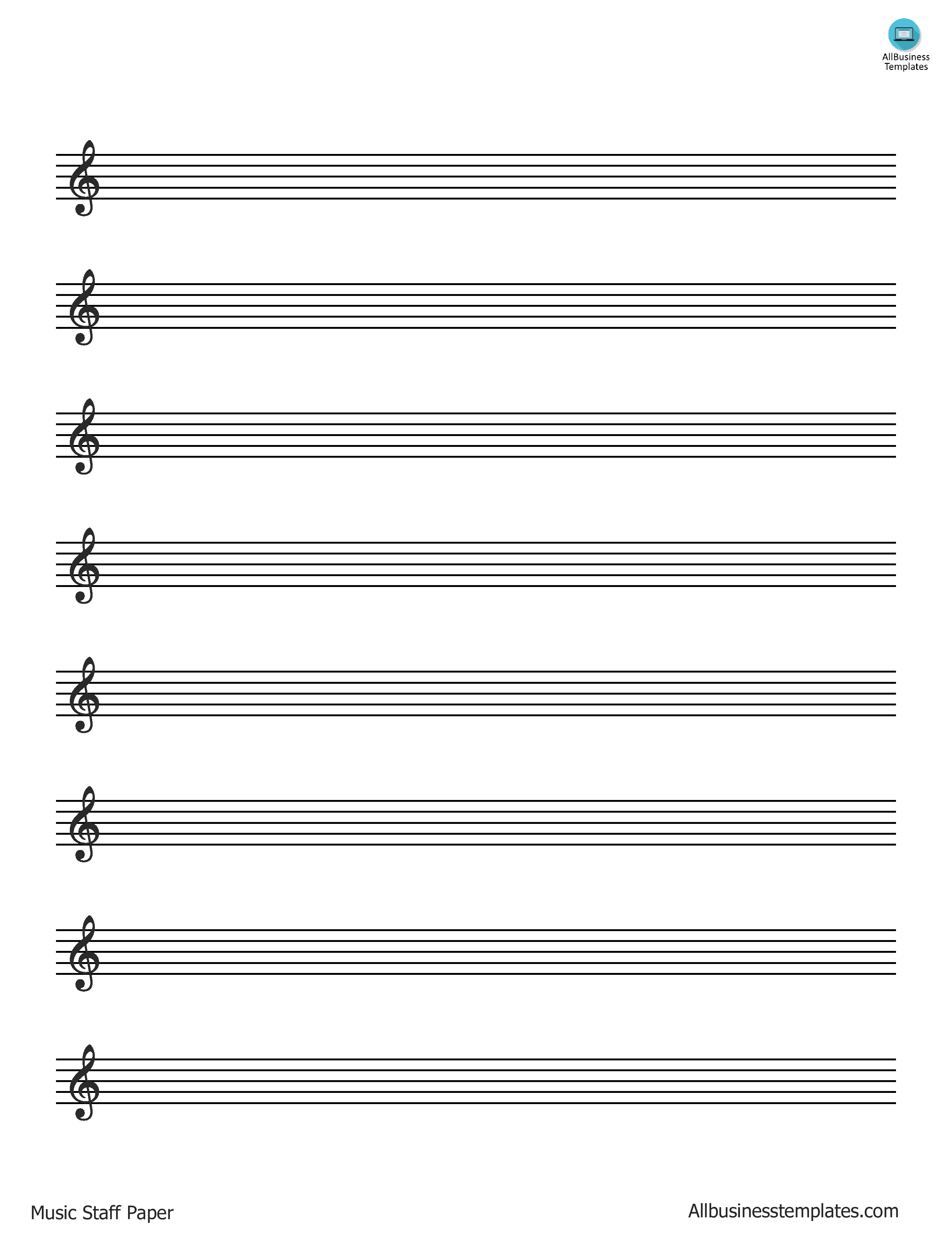 Free Printable Music Staff Paper Templates At 8128