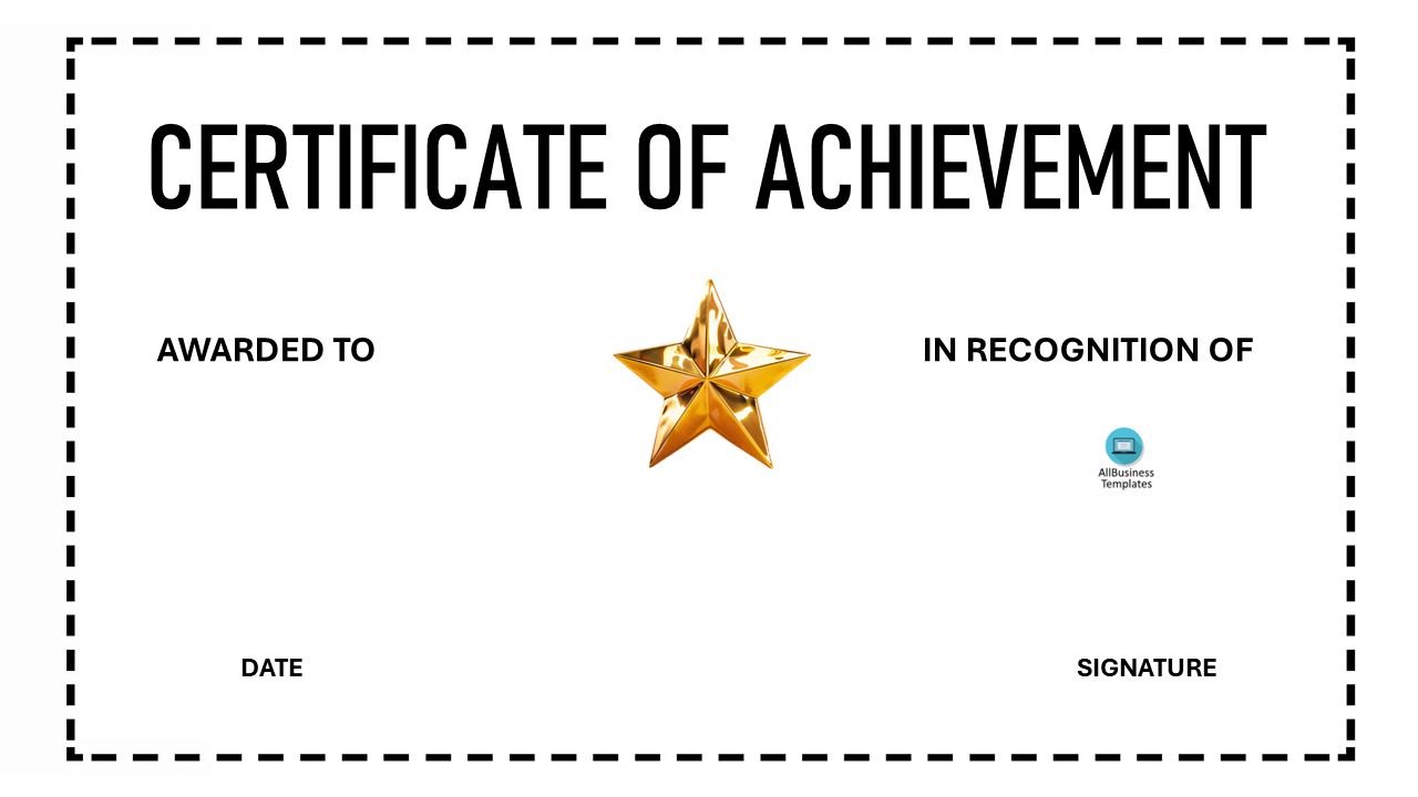 printable certificate of achievement modèles