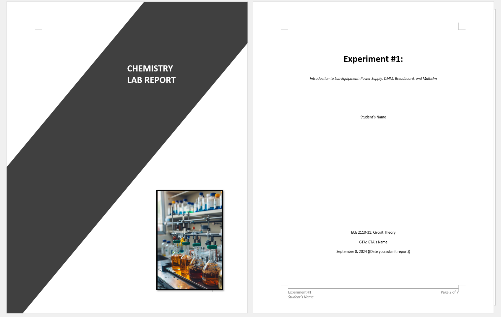 formal chemistry lab report Hauptschablonenbild