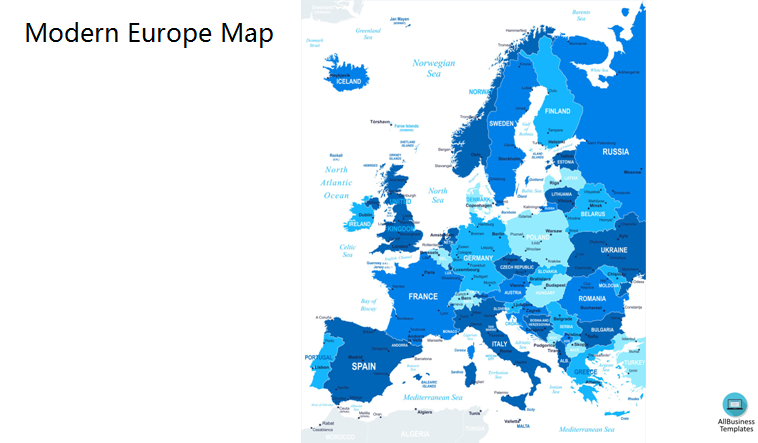 modern europe map outline voorbeeld afbeelding 