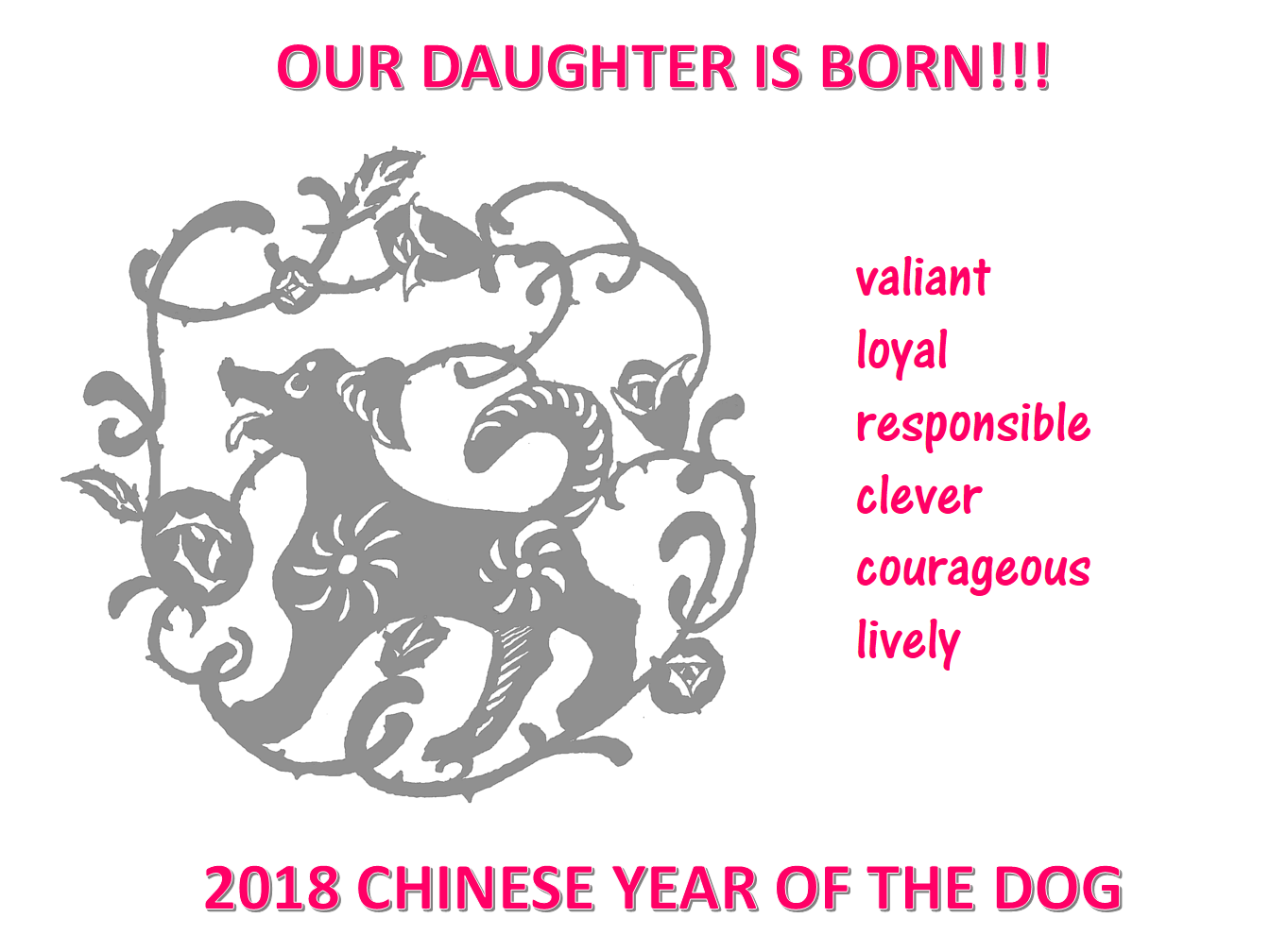 Chinese New Year Daughter Born Year of Dog 模板