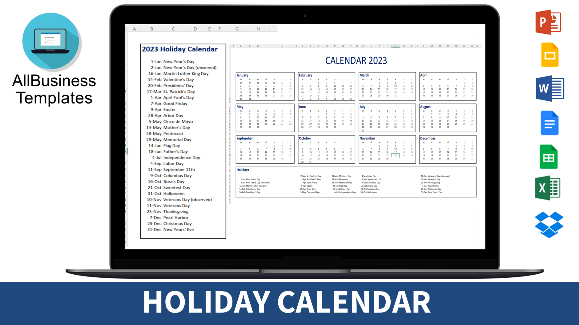 T l charger Gratuit Holiday Calendar PDF