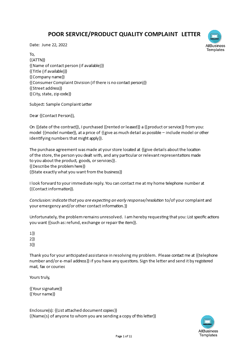 professional-complaint-letter-gratis