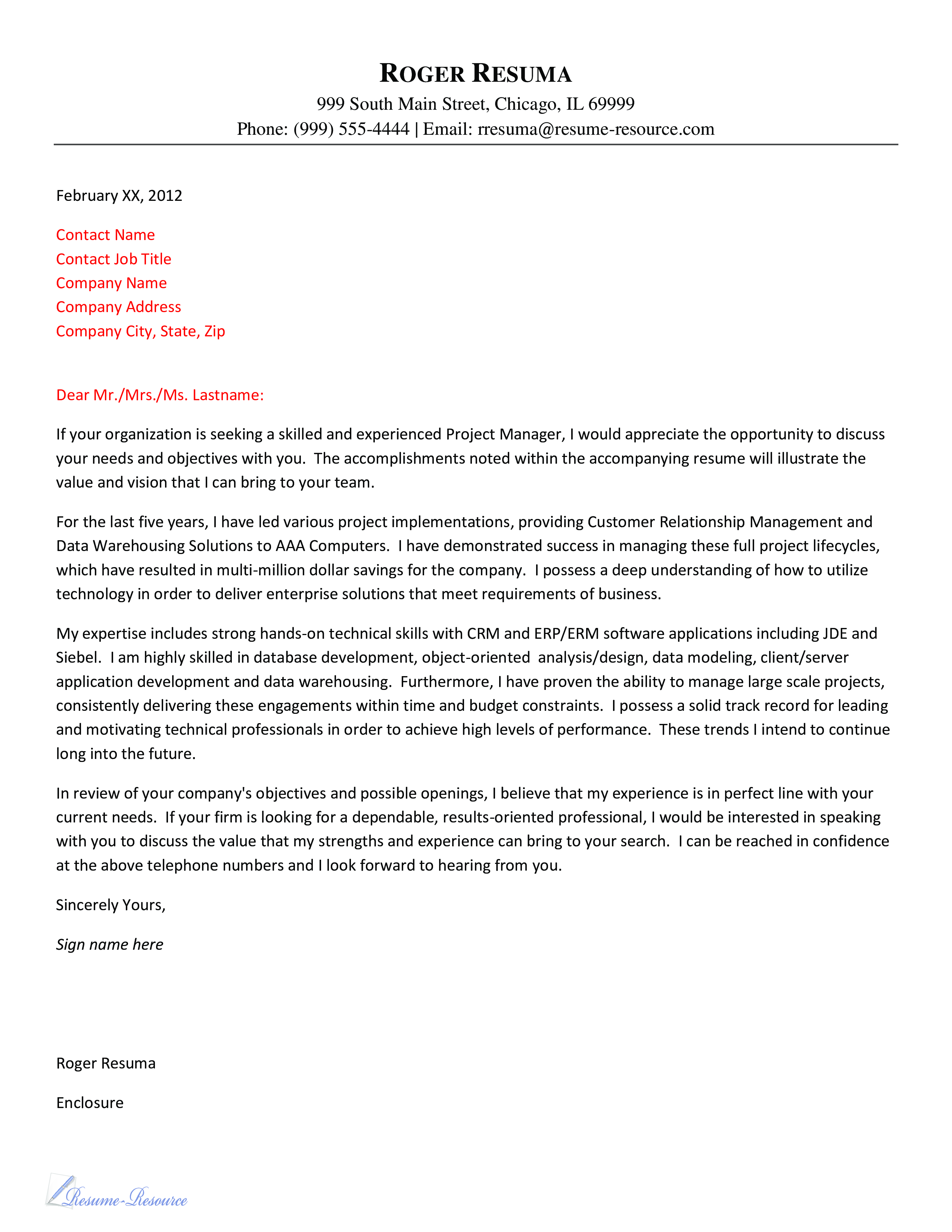 Cover Letter Customer Relationship Manager Templates At 