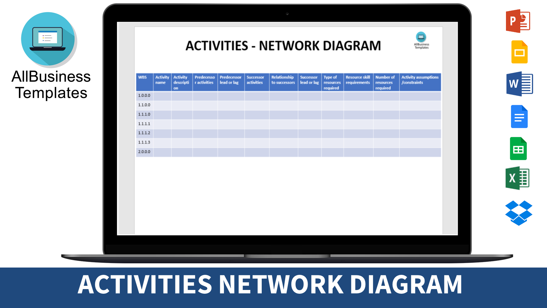 activity list in project management plantilla imagen principal