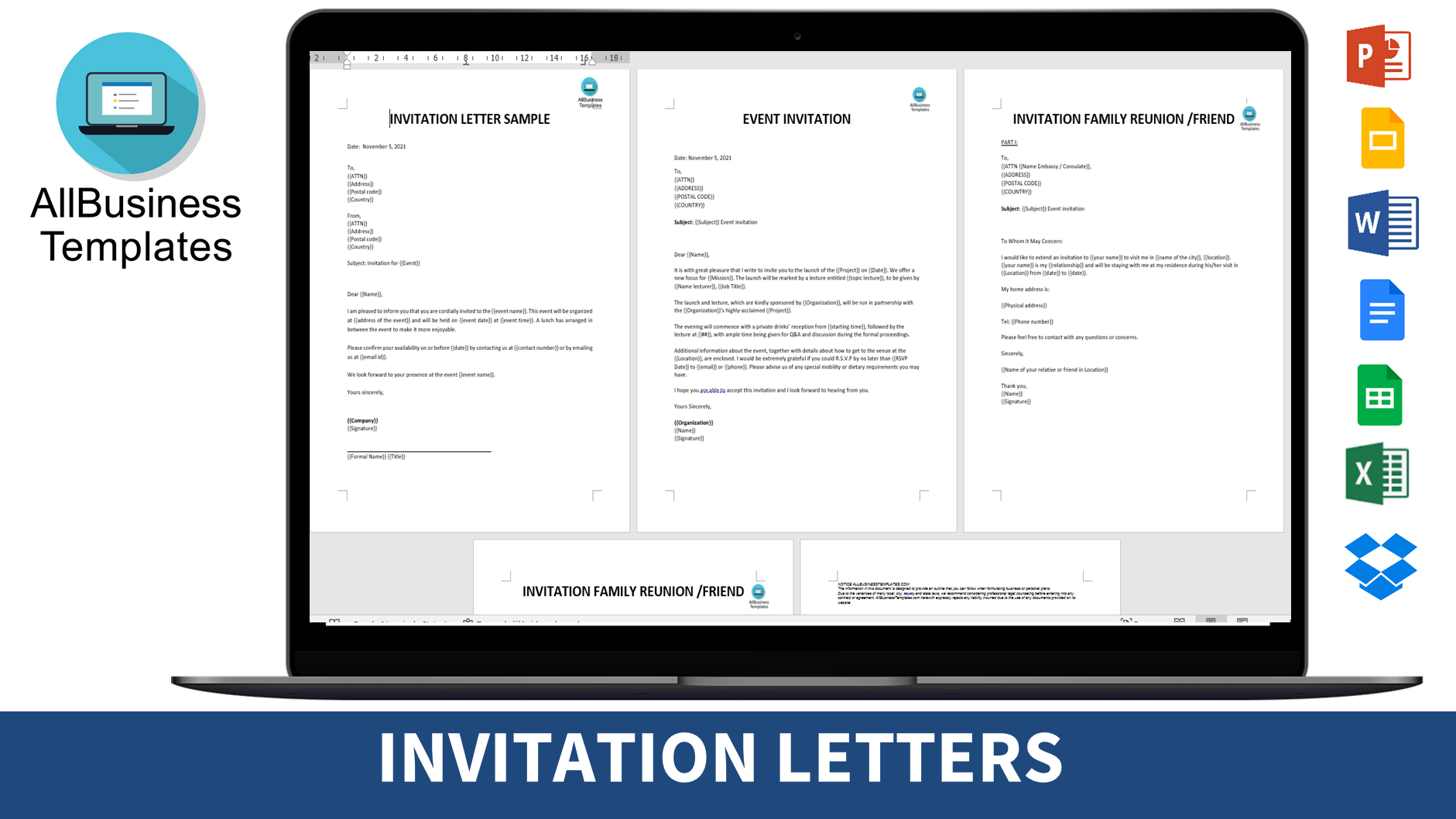 Invitation Letter Sample 模板