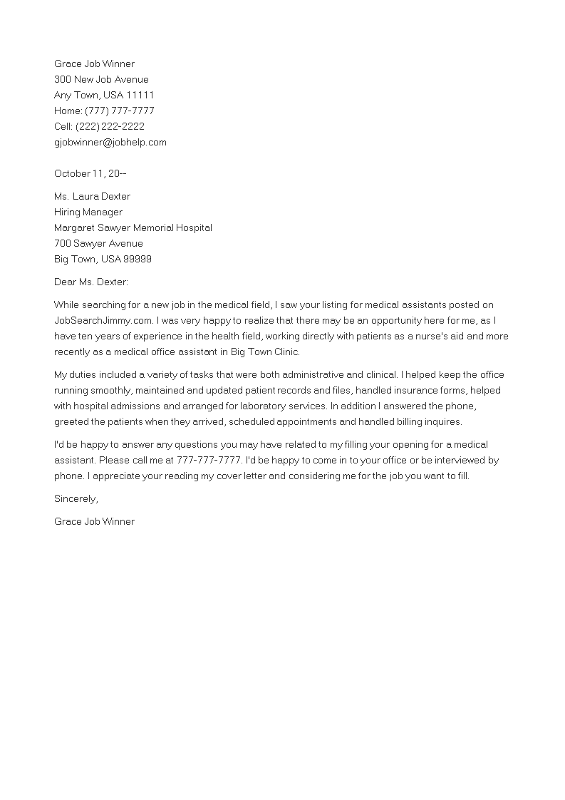 professional medical letter template
