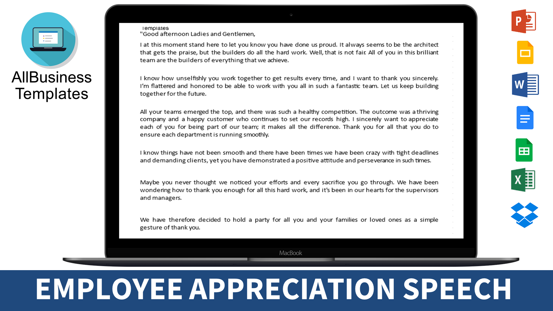 Employee Appreciation Speech Templates At Allbusinesstemplates