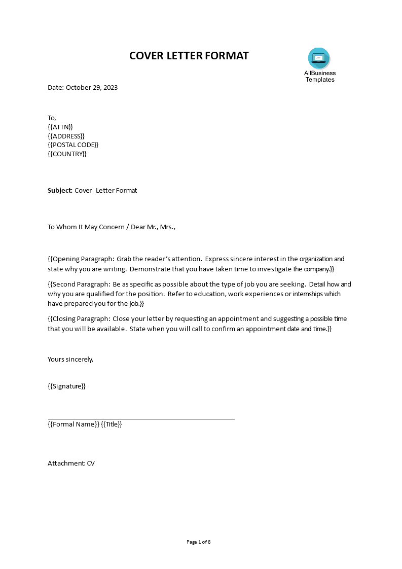 simple application letter example