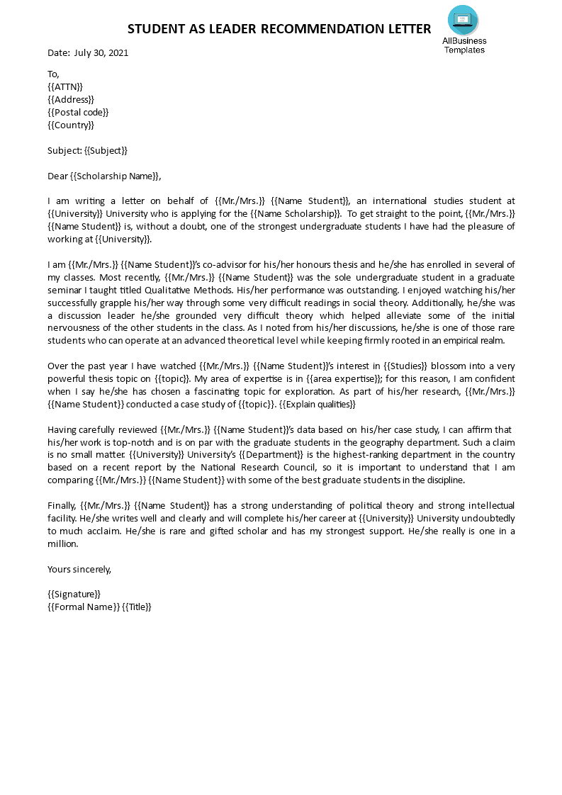 Personal Recommendation Letter Graduate School | Templates at ...