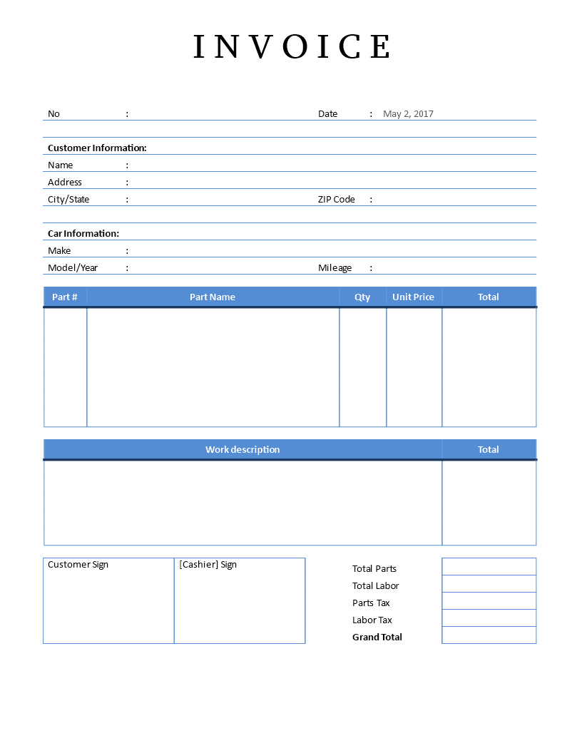 free-printable-auto-repair-invoice-template