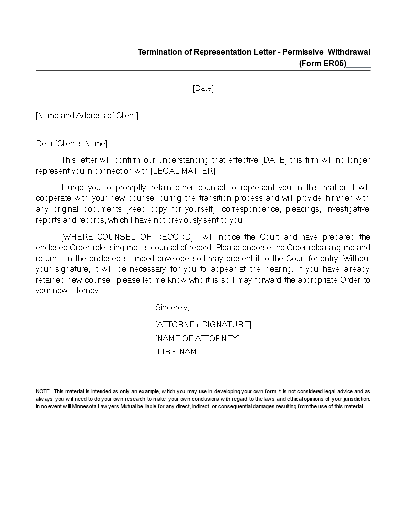 conclusion of representation letter