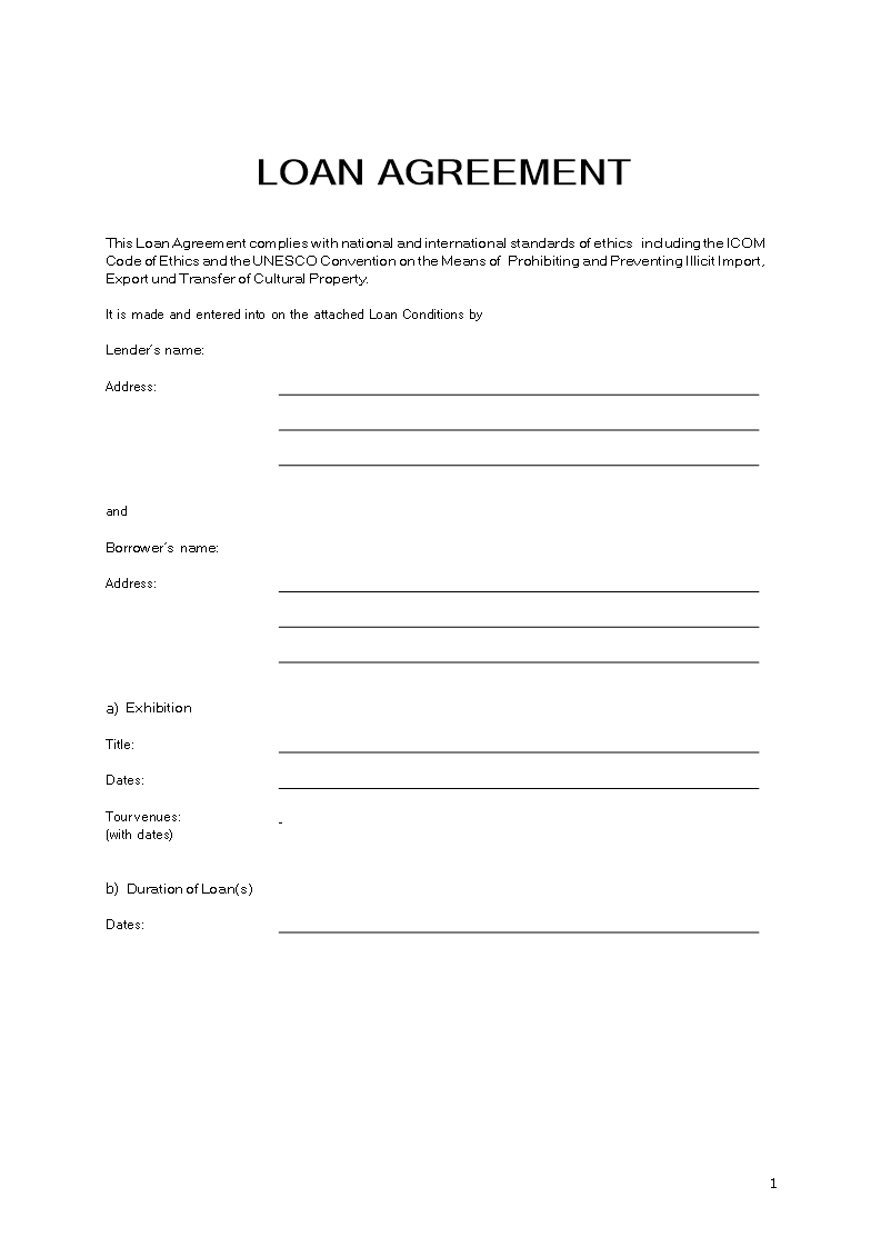 Collateral Loan Agreement Template