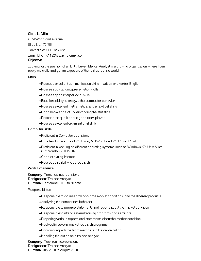 entry-level-marketing-analyst-resume-templates-at-allbusinesstemplates