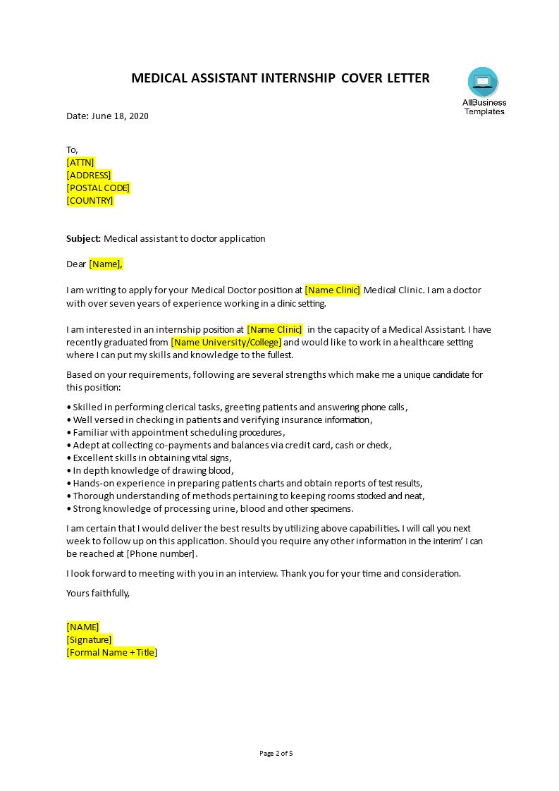 medical assistant cover letter example Hauptschablonenbild