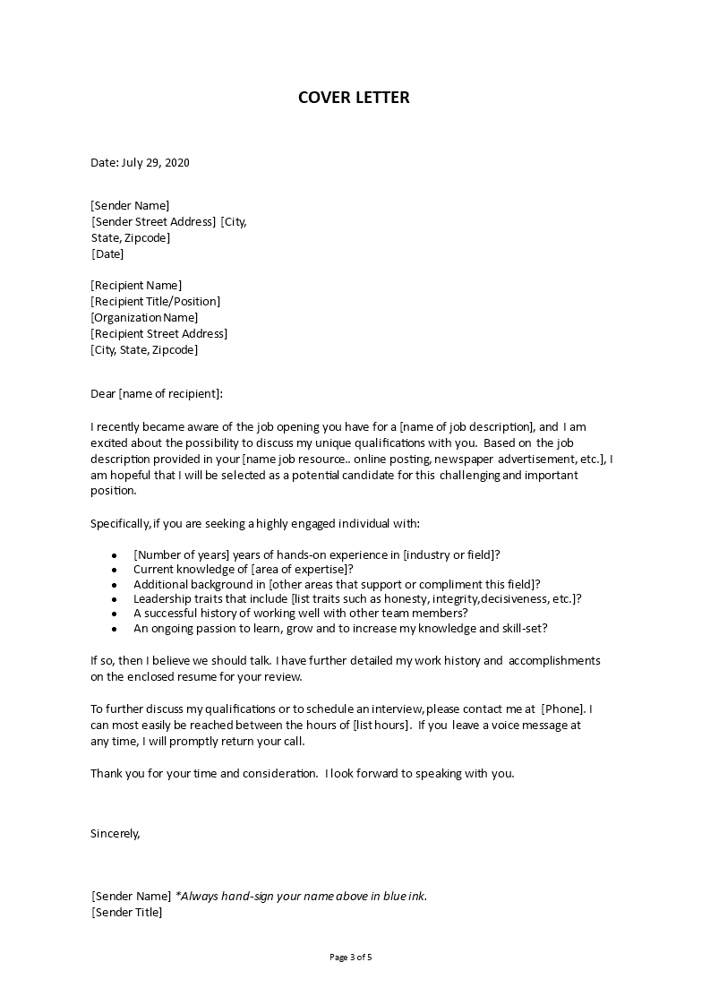 vacancy job application letter